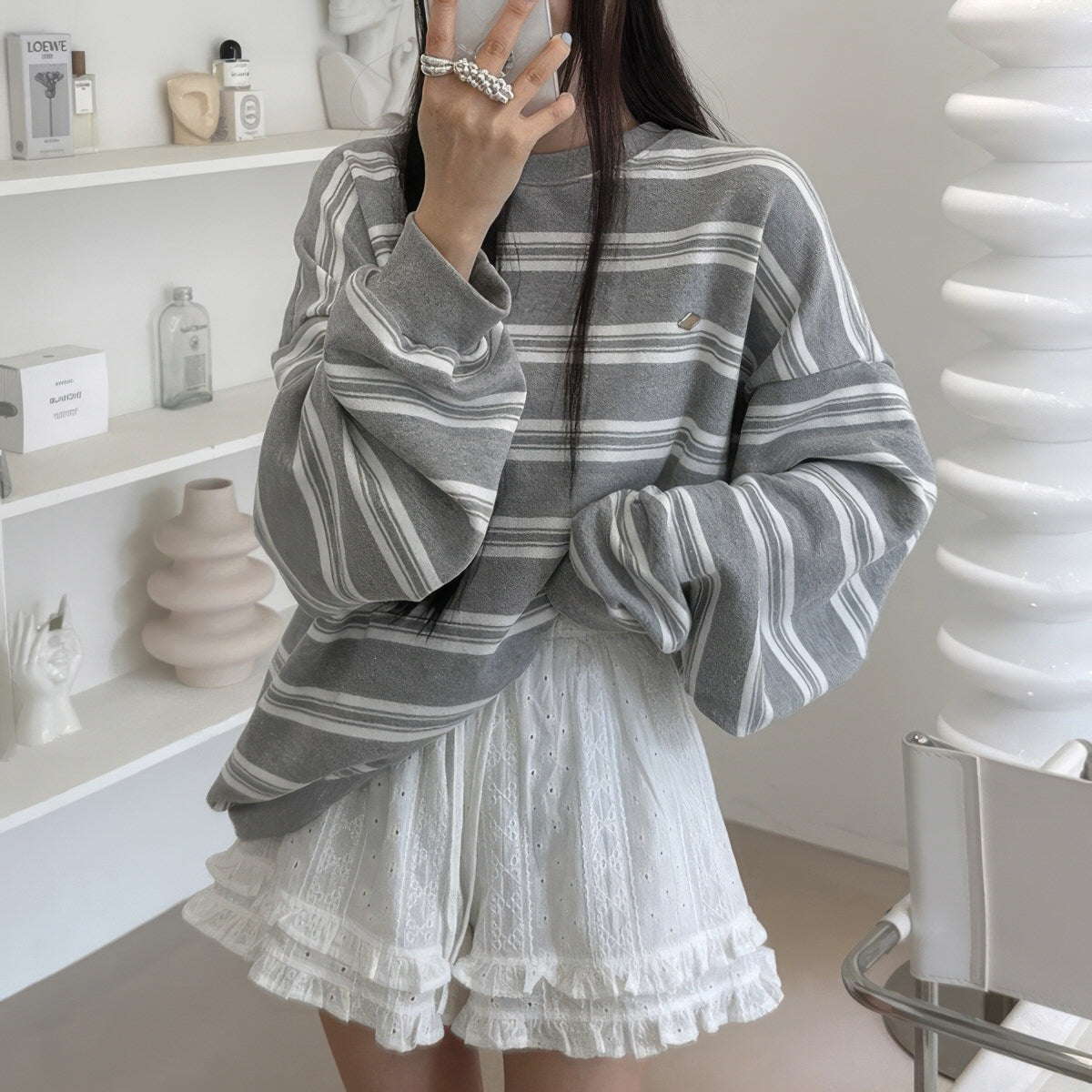 Cheerful Spirits Striped Sweatshirt