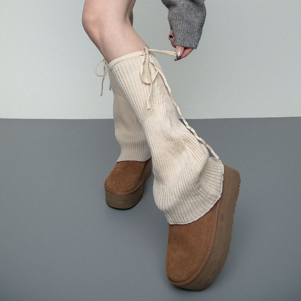 Soft Girl Ribbed Leg Warmers