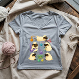 Sheep Knitter Lady V-neck