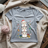 Woolly Christmas Tower Lady V-neck