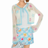 Star Girl Crochet Mesh Cardigan