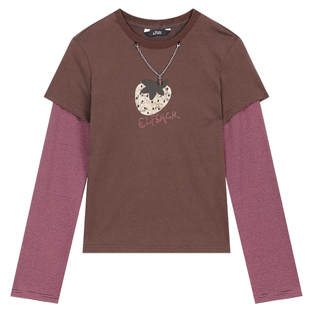 Strawberry Print Layered Tee