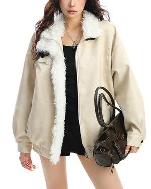 Vanilla Cream Faux Fur Jacket