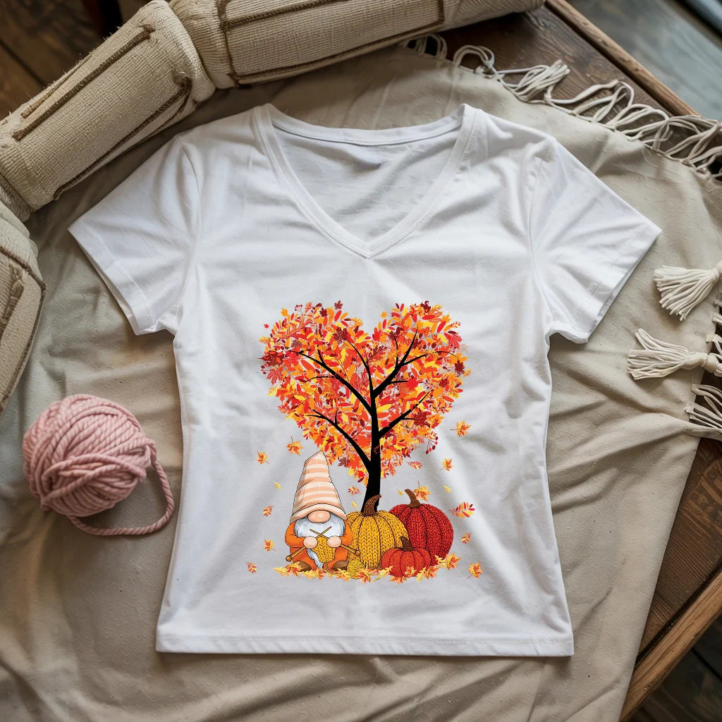 Love Knitting Season Lady V-neck