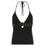 Y2K Buckle Halter Top