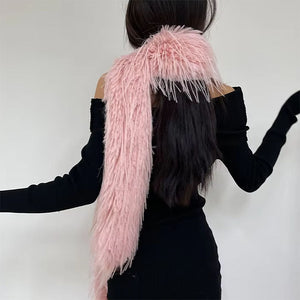 Y2K Faux Fur Long Fluffy Scarf